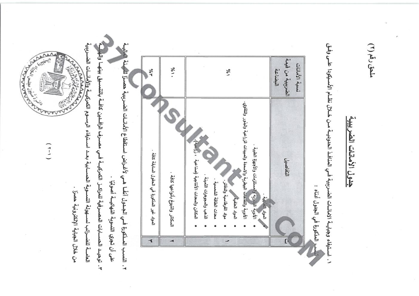 الملحق 2: الأمانات الضريبية 1